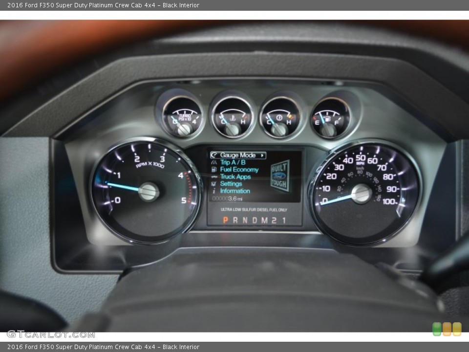 Black Interior Gauges for the 2016 Ford F350 Super Duty Platinum Crew Cab 4x4 #104859194