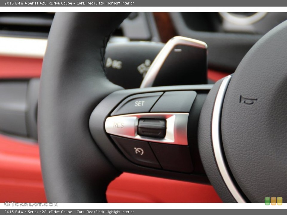 Coral Red/Black Highlight Interior Controls for the 2015 BMW 4 Series 428i xDrive Coupe #104872568