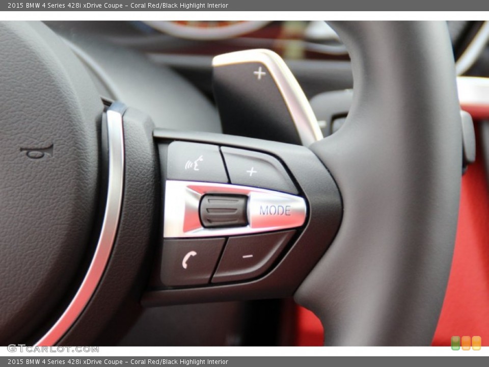 Coral Red/Black Highlight Interior Controls for the 2015 BMW 4 Series 428i xDrive Coupe #104872586