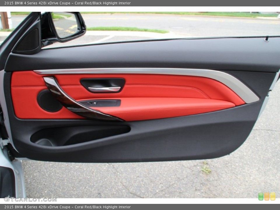Coral Red/Black Highlight Interior Door Panel for the 2015 BMW 4 Series 428i xDrive Coupe #104872660
