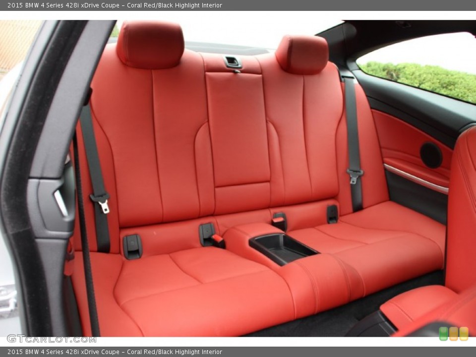 Coral Red/Black Highlight Interior Rear Seat for the 2015 BMW 4 Series 428i xDrive Coupe #104872679