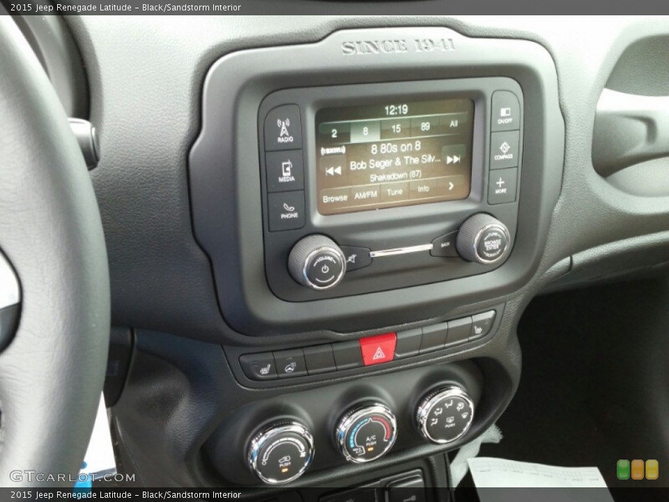 Black/Sandstorm Interior Controls for the 2015 Jeep Renegade Latitude #104879861