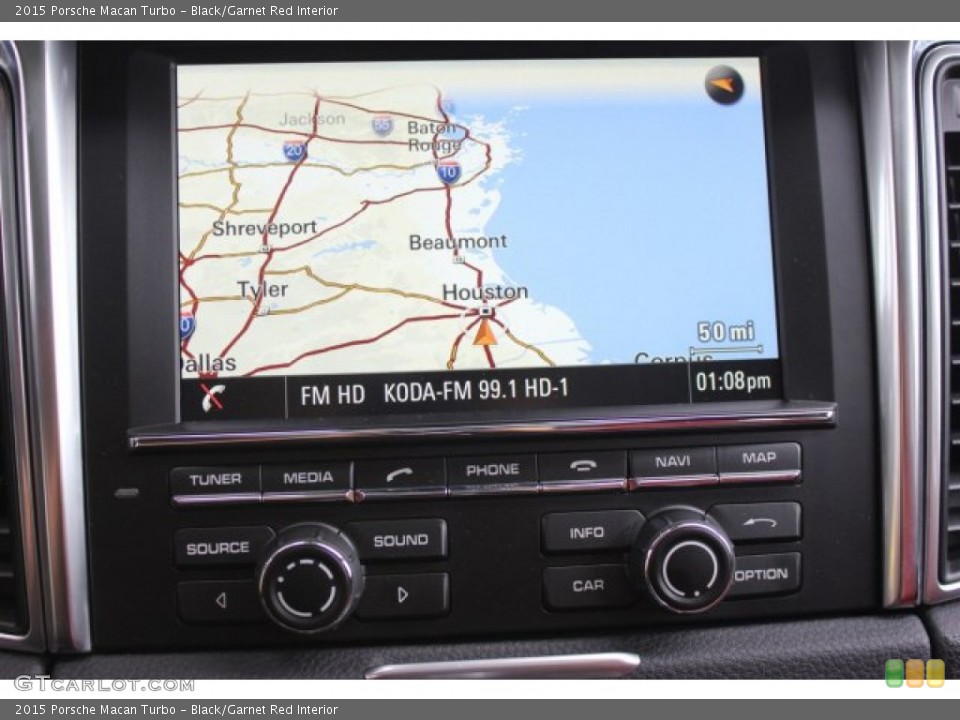 Black/Garnet Red Interior Navigation for the 2015 Porsche Macan Turbo #104952775