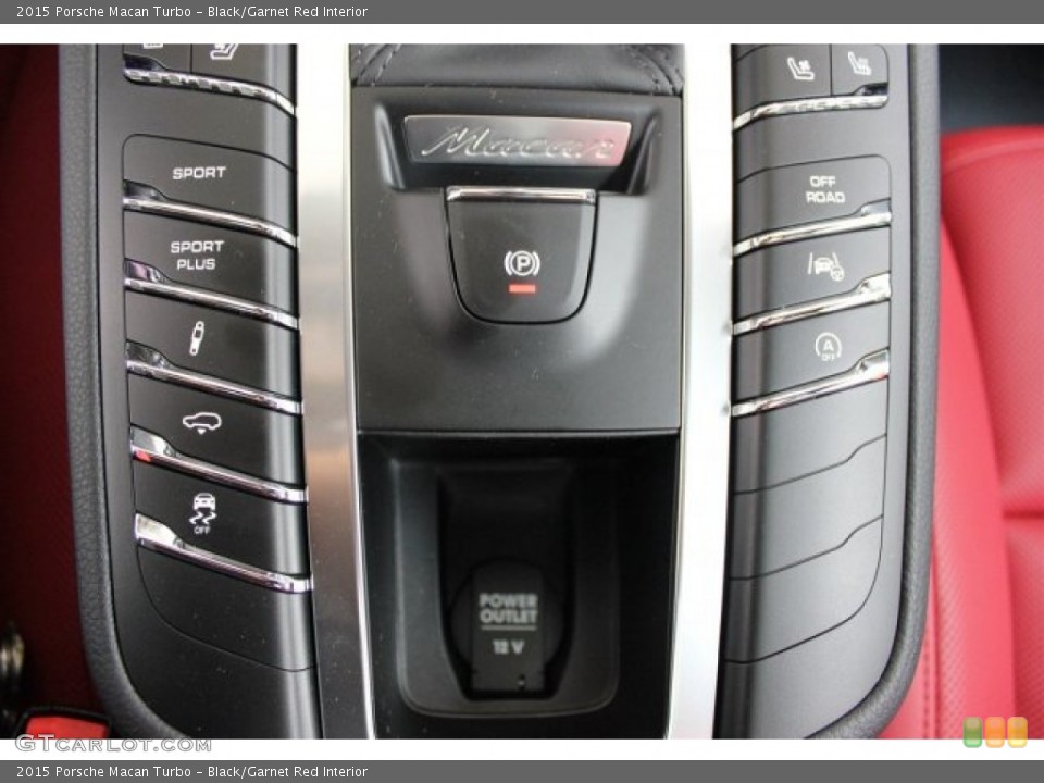 Black/Garnet Red Interior Controls for the 2015 Porsche Macan Turbo #104952804