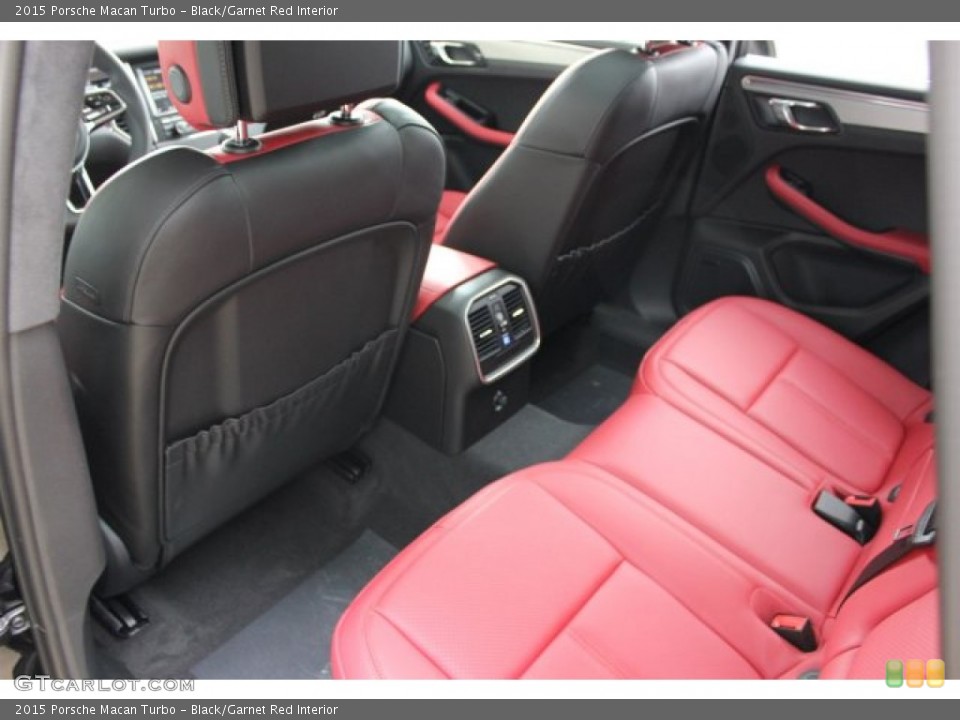 Black/Garnet Red Interior Rear Seat for the 2015 Porsche Macan Turbo #104952990