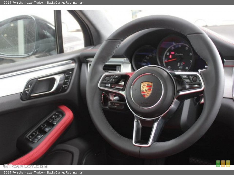 Black/Garnet Red Interior Steering Wheel for the 2015 Porsche Macan Turbo #104953041