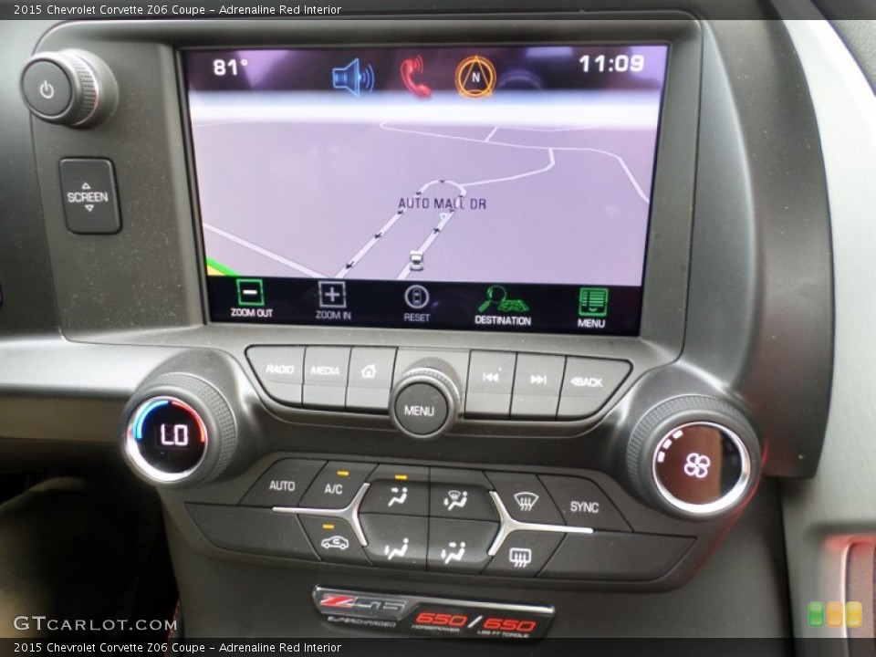 Adrenaline Red Interior Controls for the 2015 Chevrolet Corvette Z06 Coupe #104970391