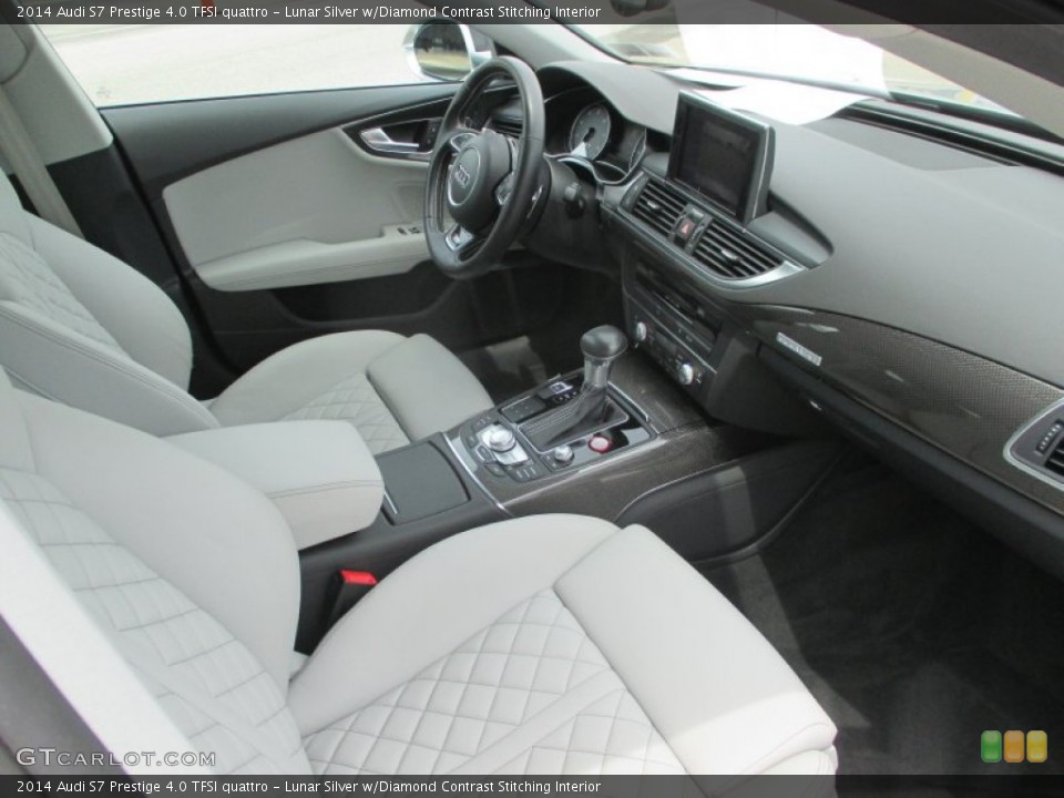 Lunar Silver w/Diamond Contrast Stitching Interior Front Seat for the 2014 Audi S7 Prestige 4.0 TFSI quattro #104983786