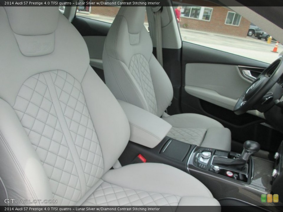 Lunar Silver w/Diamond Contrast Stitching Interior Front Seat for the 2014 Audi S7 Prestige 4.0 TFSI quattro #104983821