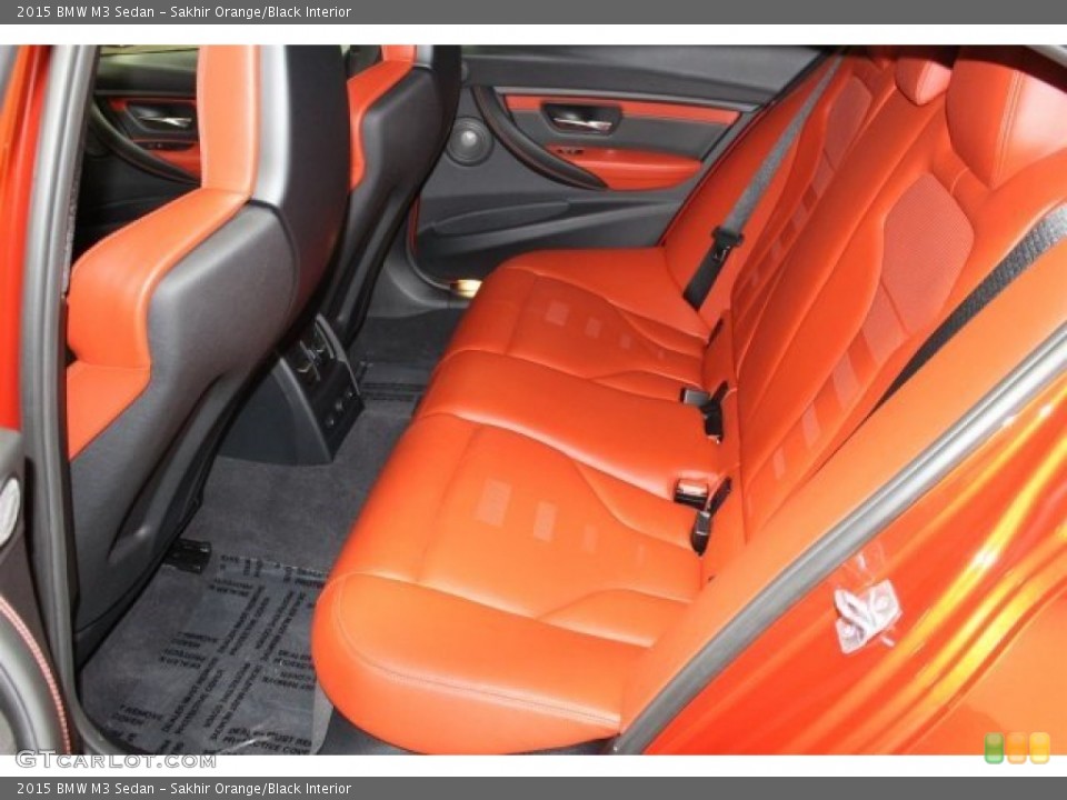 Sakhir Orange/Black Interior Rear Seat for the 2015 BMW M3 Sedan #105061293