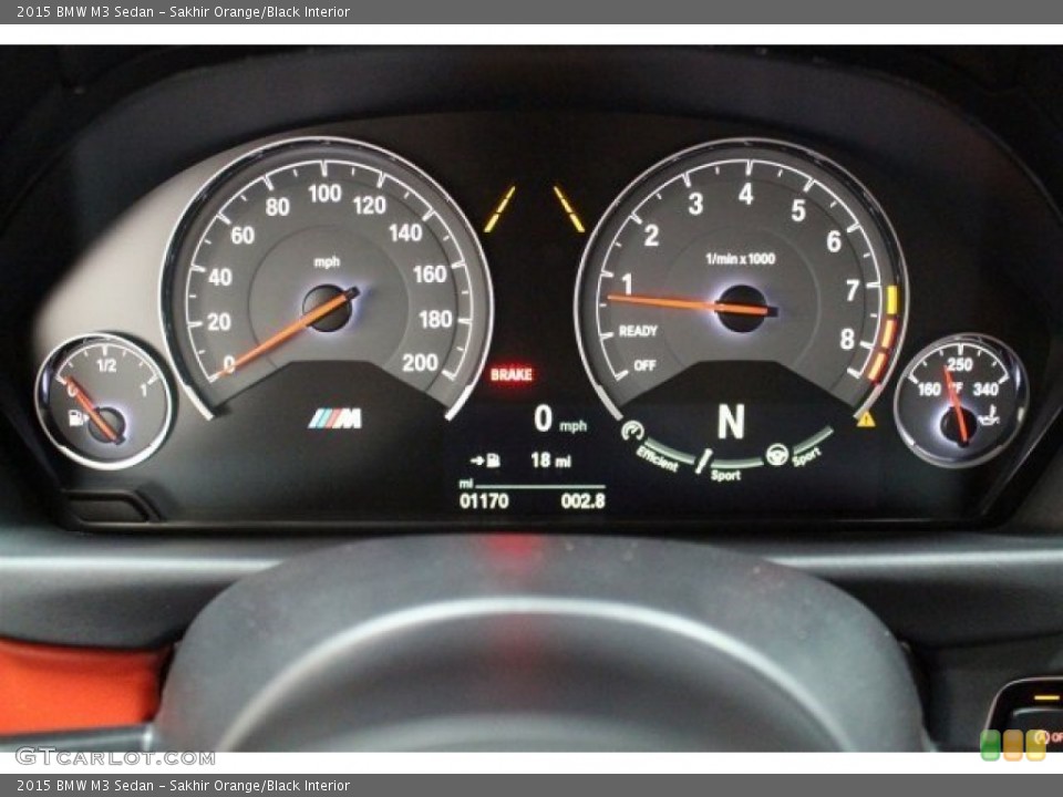 Sakhir Orange/Black Interior Gauges for the 2015 BMW M3 Sedan #105061413