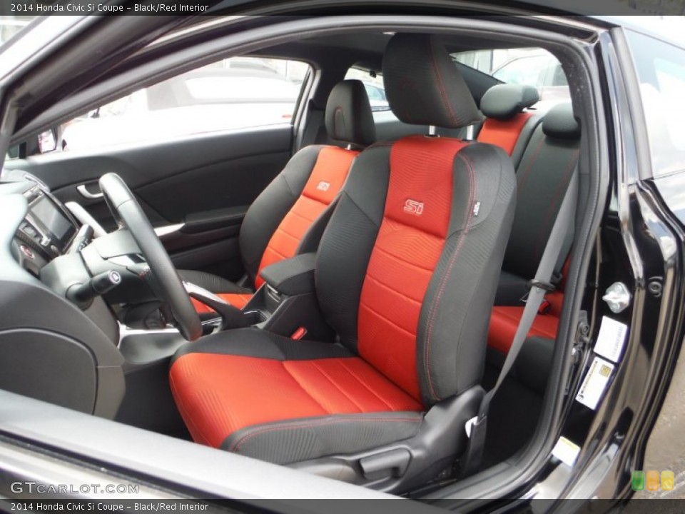 Black/Red Interior Front Seat for the 2014 Honda Civic Si Coupe #105113013