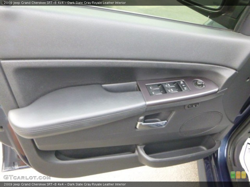 Dark Slate Gray Royale Leather Interior Door Panel for the 2009 Jeep Grand Cherokee SRT-8 4x4 #105137212