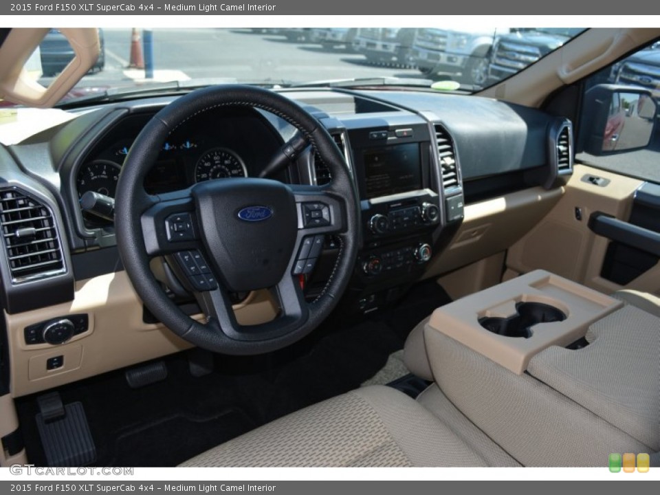 Medium Light Camel Interior Dashboard for the 2015 Ford F150 XLT SuperCab 4x4 #105162228
