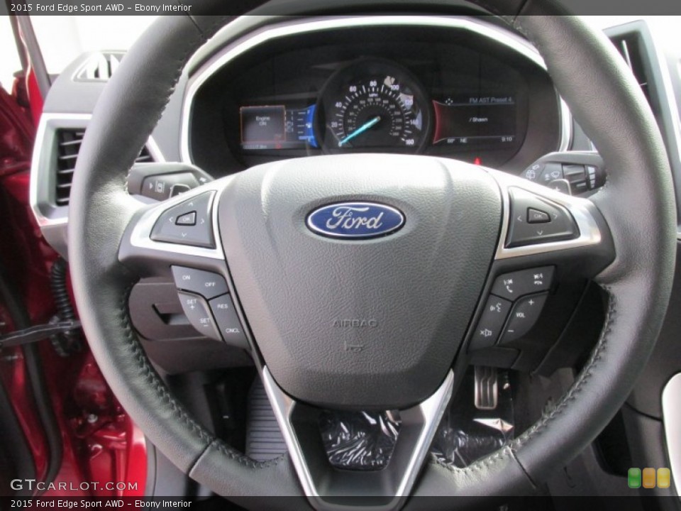 Ebony Interior Steering Wheel for the 2015 Ford Edge Sport AWD #105167502