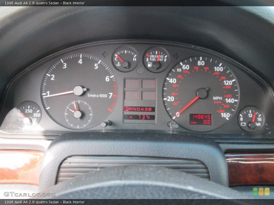 Black Interior Gauges for the 1996 Audi A4 2.8 quattro Sedan #105172104
