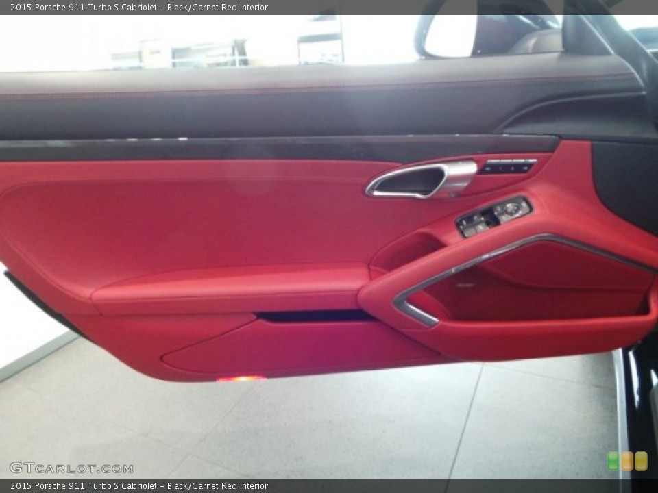 Black/Garnet Red Interior Door Panel for the 2015 Porsche 911 Turbo S Cabriolet #105198338