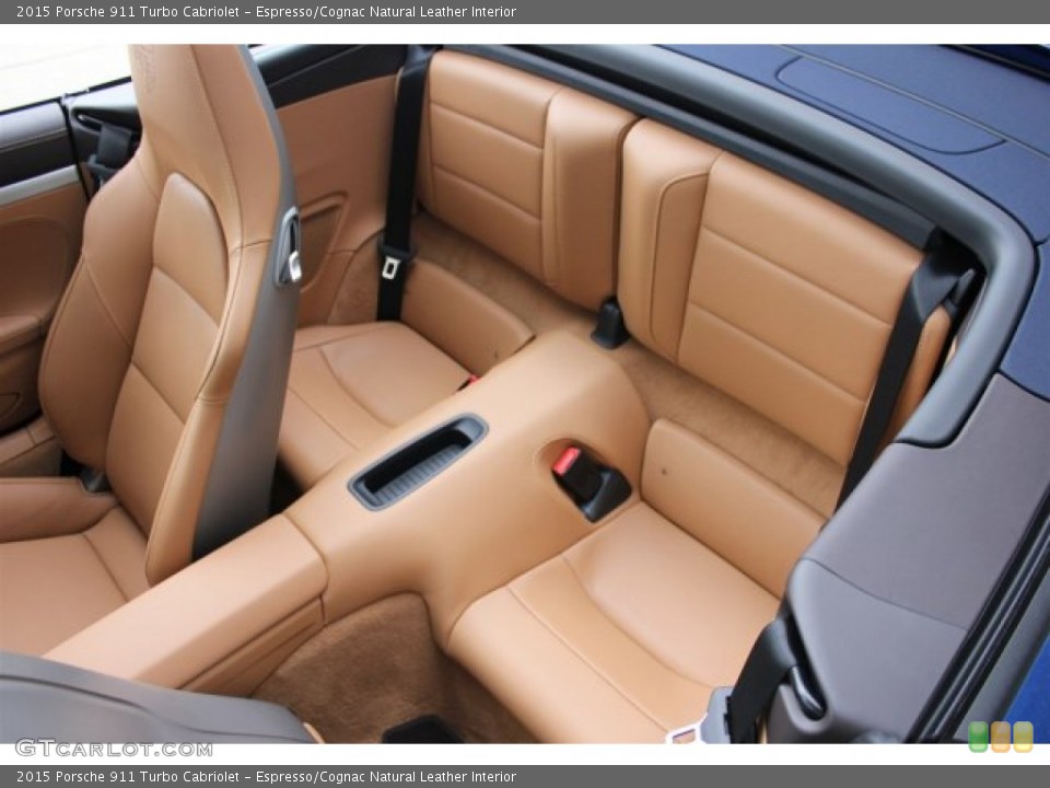 Espresso/Cognac Natural Leather Interior Rear Seat for the 2015 Porsche 911 Turbo Cabriolet #105243038
