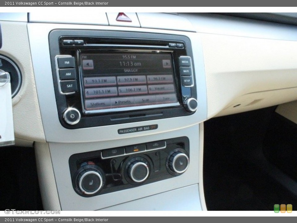 Cornsilk Beige/Black Interior Controls for the 2011 Volkswagen CC Sport #105245300