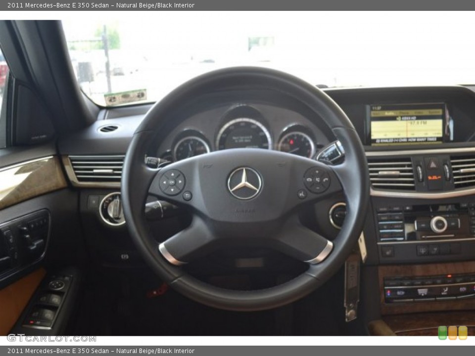 Natural Beige/Black Interior Steering Wheel for the 2011 Mercedes-Benz E 350 Sedan #105250415