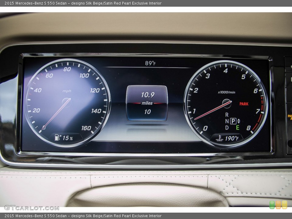 designo Silk Beige/Satin Red Pearl Exclusive Interior Gauges for the 2015 Mercedes-Benz S 550 Sedan #105257822