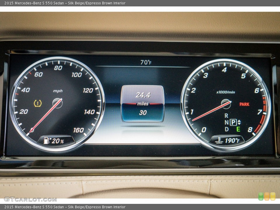 Silk Beige/Espresso Brown Interior Gauges for the 2015 Mercedes-Benz S 550 Sedan #105320726