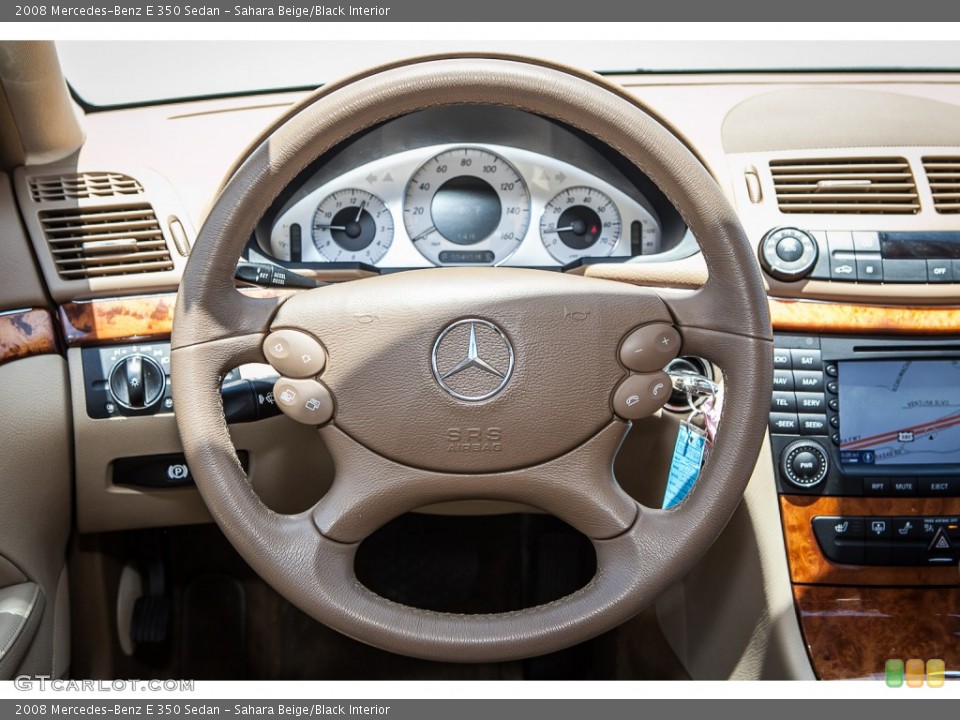 Sahara Beige/Black Interior Steering Wheel for the 2008 Mercedes-Benz E 350 Sedan #105329300