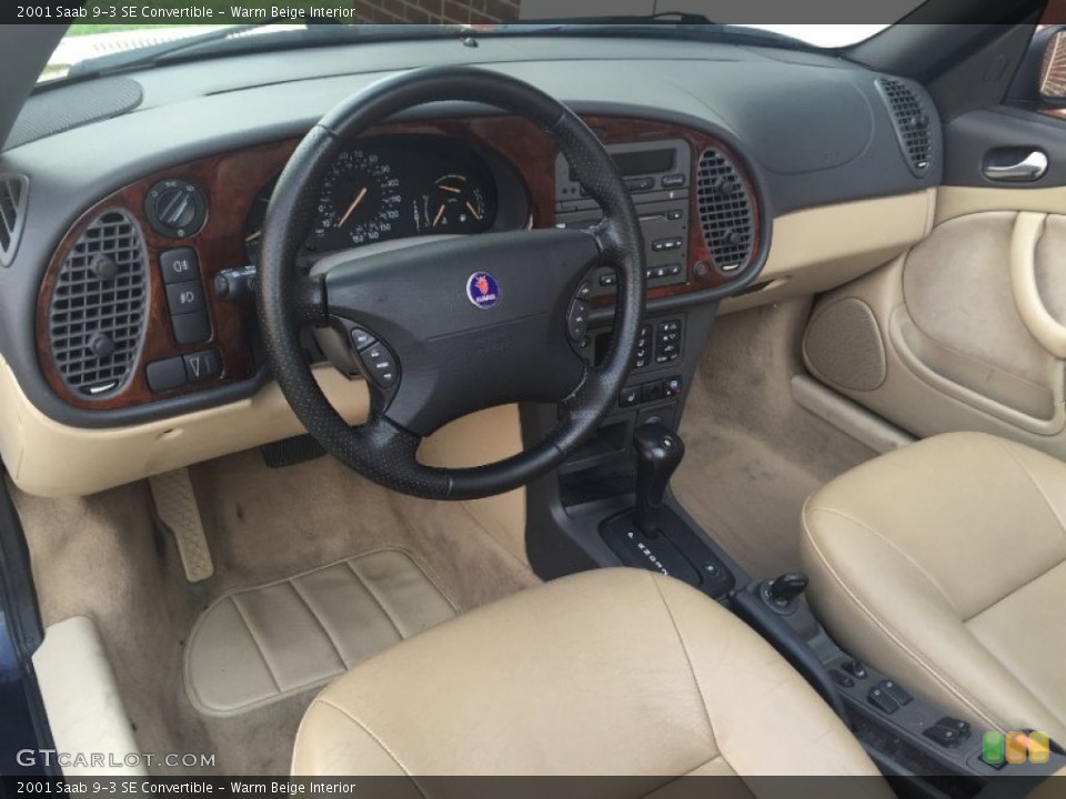 Warm Beige Interior Photo for the 2001 Saab 9-3 SE Convertible #105336636