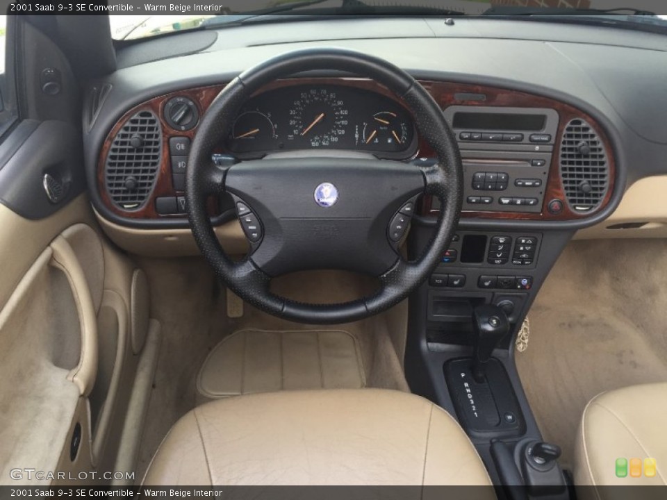 Warm Beige Interior Steering Wheel for the 2001 Saab 9-3 SE Convertible #105336657