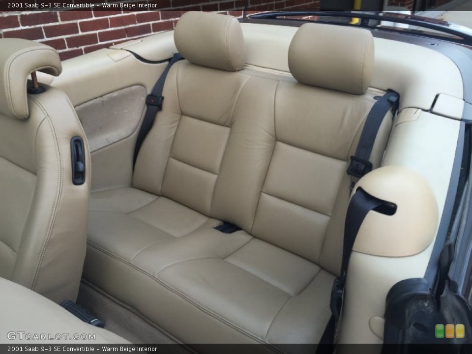 Warm Beige Interior Rear Seat for the 2001 Saab 9-3 SE Convertible #105336807