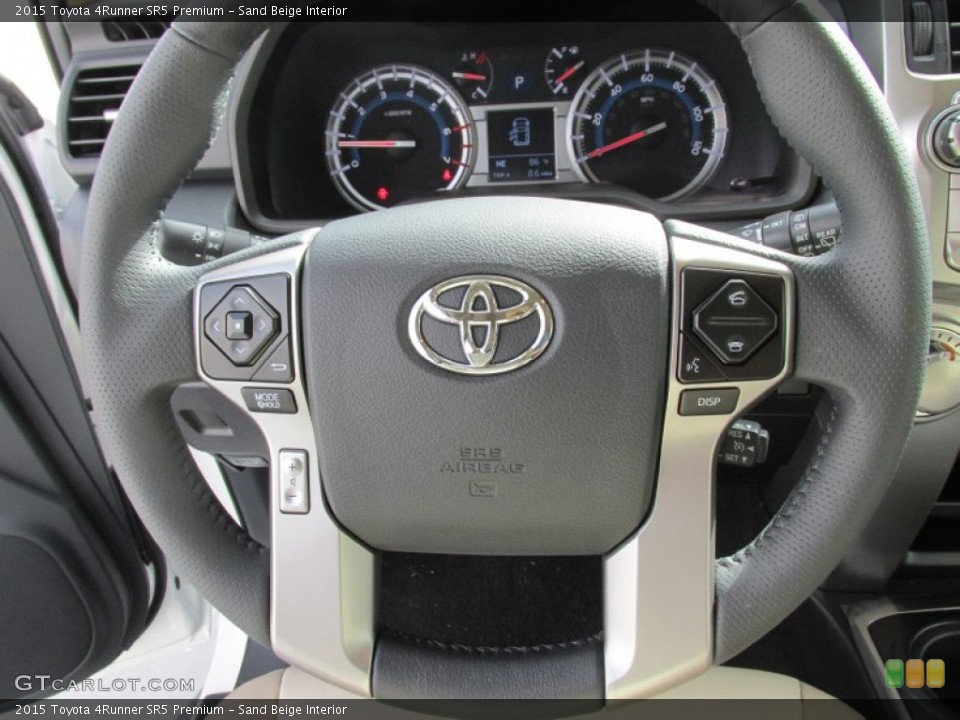 Sand Beige Interior Steering Wheel for the 2015 Toyota 4Runner SR5 Premium #105337782