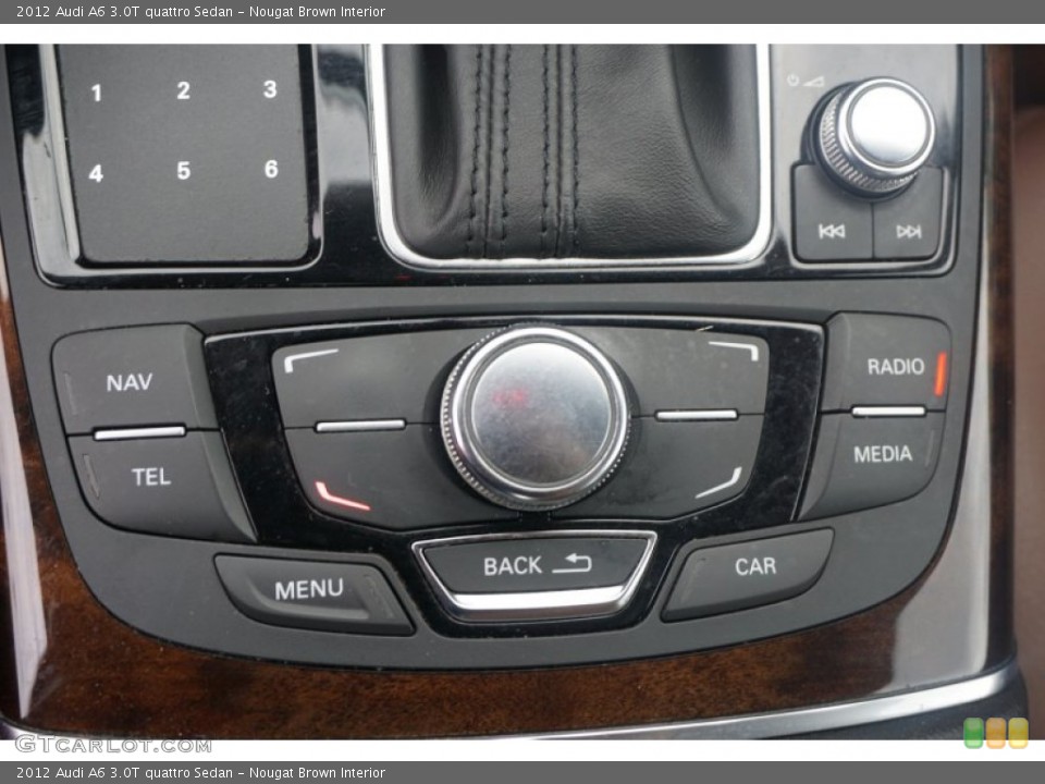 Nougat Brown Interior Controls for the 2012 Audi A6 3.0T quattro Sedan #105339825