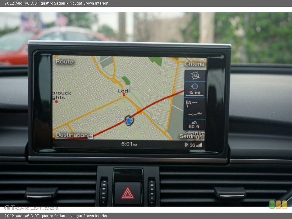 Nougat Brown Interior Navigation for the 2012 Audi A6 3.0T quattro Sedan #105339873