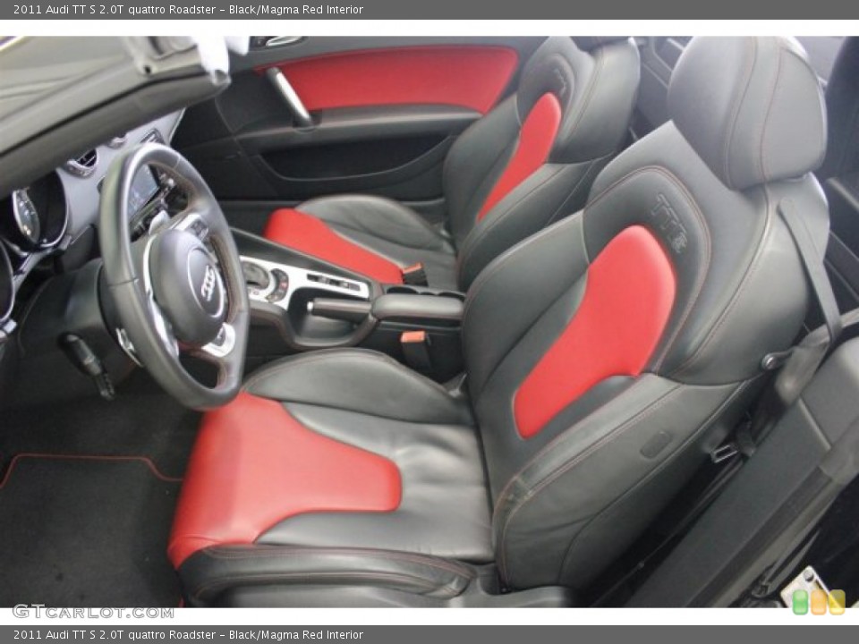 Black/Magma Red Interior Front Seat for the 2011 Audi TT S 2.0T quattro Roadster #105349771