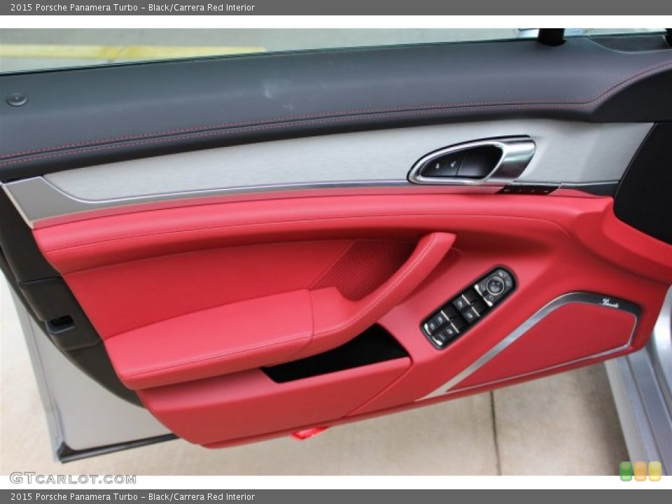 Black/Carrera Red Interior Door Panel for the 2015 Porsche Panamera Turbo #105353467