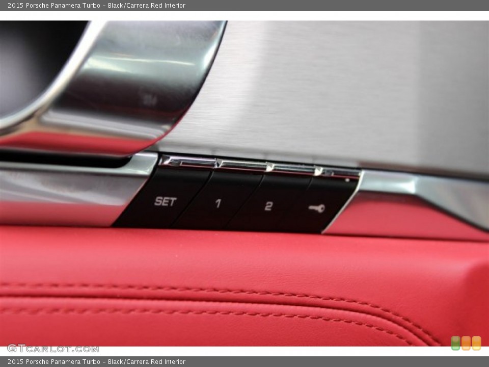 Black/Carrera Red Interior Controls for the 2015 Porsche Panamera Turbo #105353491