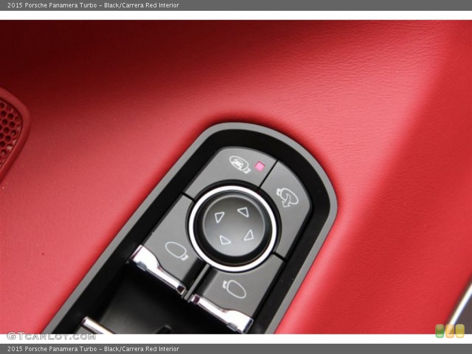 Black/Carrera Red Interior Controls for the 2015 Porsche Panamera Turbo #105353503