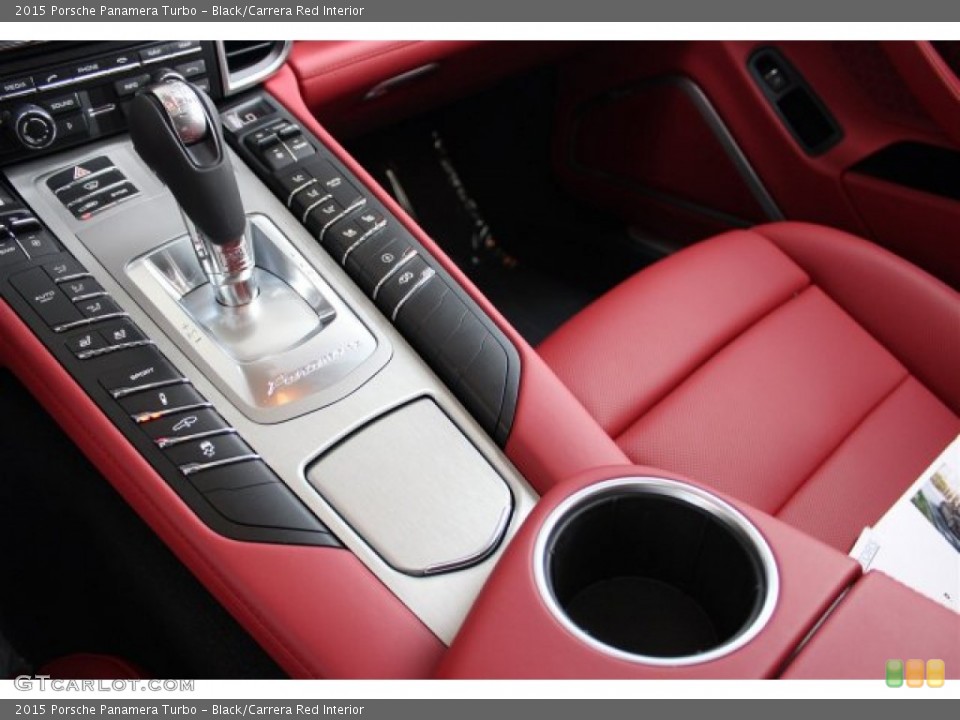 Black/Carrera Red Interior Controls for the 2015 Porsche Panamera Turbo #105353611