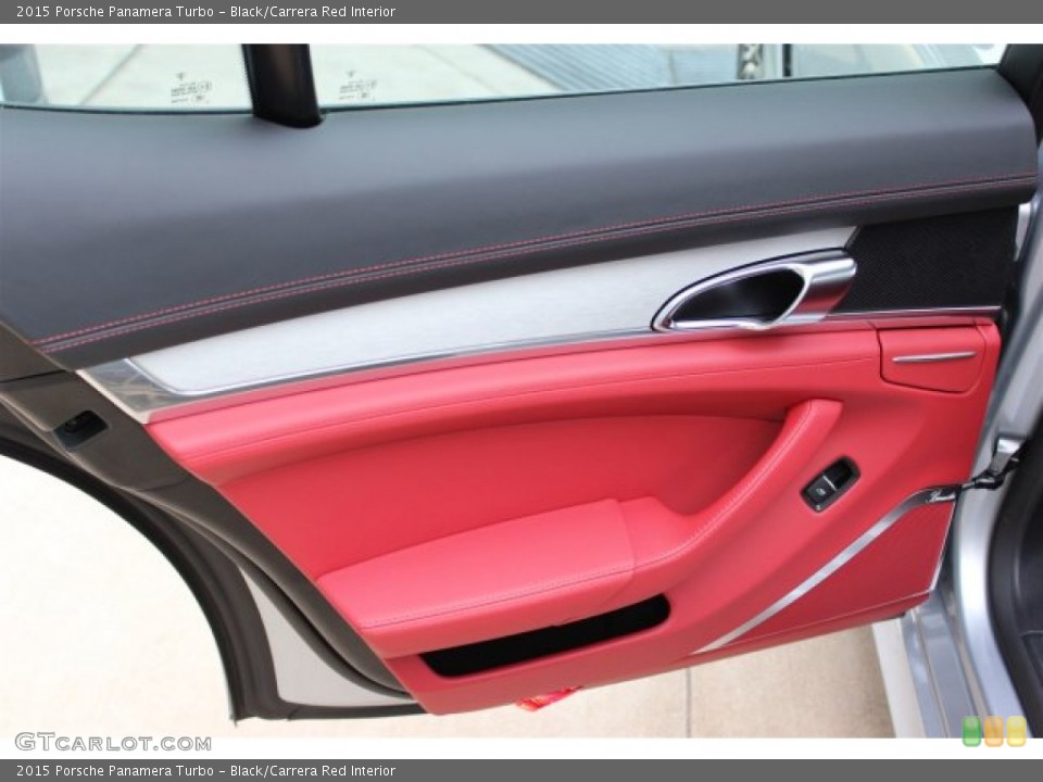 Black/Carrera Red Interior Door Panel for the 2015 Porsche Panamera Turbo #105353839