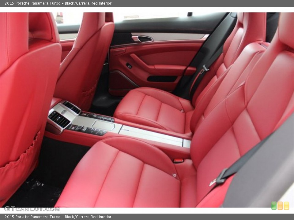 Black/Carrera Red Interior Rear Seat for the 2015 Porsche Panamera Turbo #105354103