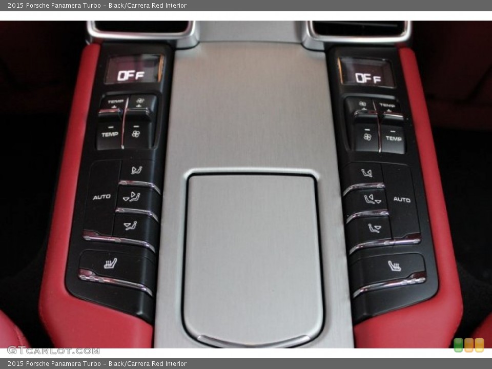 Black/Carrera Red Interior Controls for the 2015 Porsche Panamera Turbo #105354127