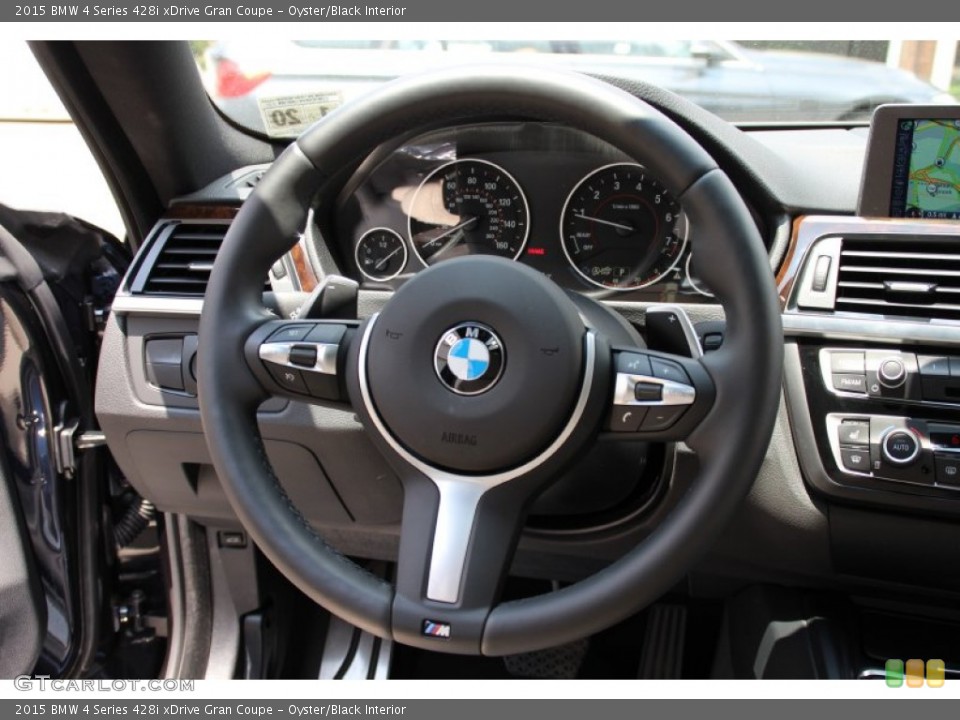 Oyster/Black Interior Steering Wheel for the 2015 BMW 4 Series 428i xDrive Gran Coupe #105356146