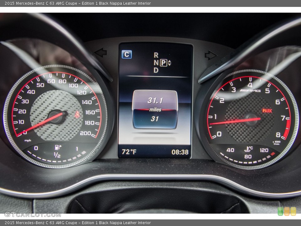 Edition 1 Black Nappa Leather Interior Gauges for the 2015 Mercedes-Benz C 63 AMG Coupe #105366596