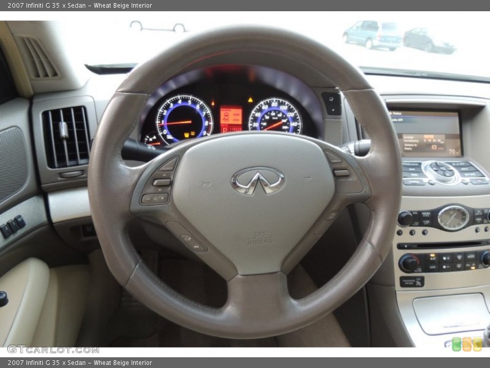 Wheat Beige Interior Steering Wheel for the 2007 Infiniti G 35 x Sedan #105402360