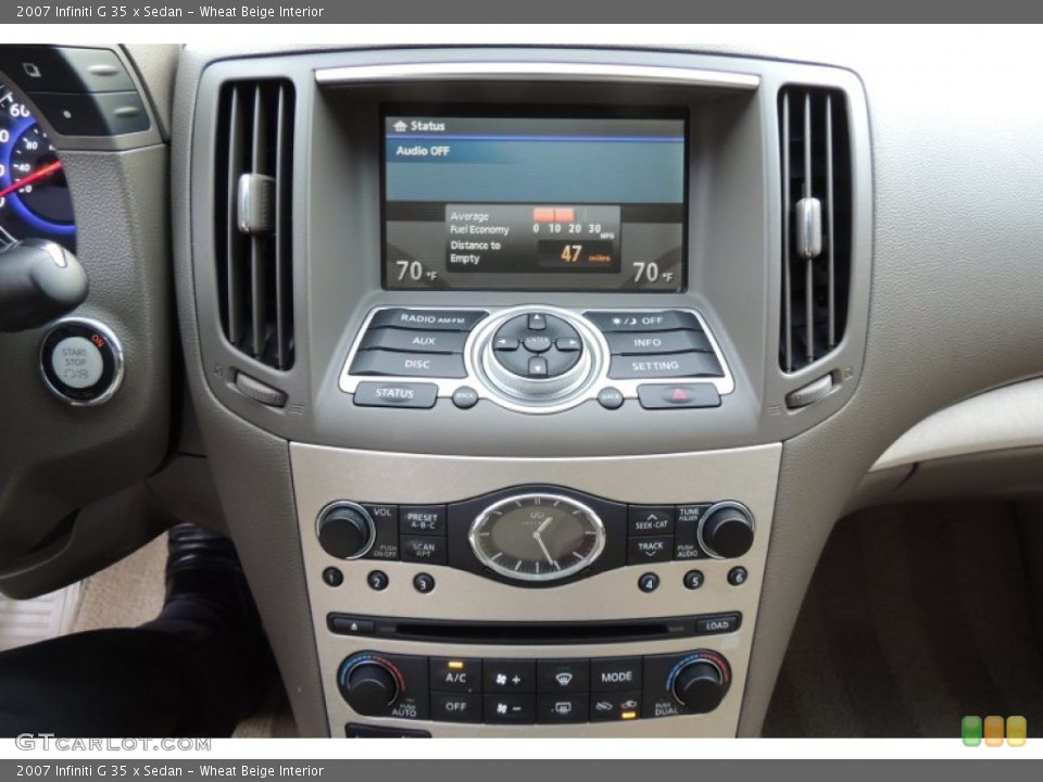 Wheat Beige Interior Controls for the 2007 Infiniti G 35 x Sedan #105402385