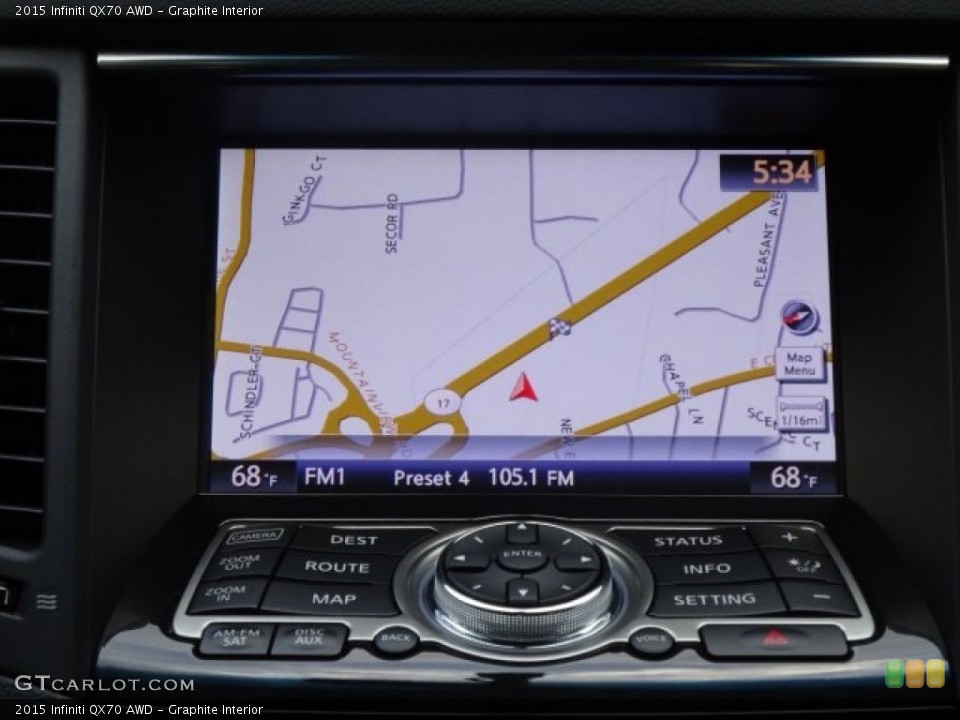 Graphite Interior Navigation for the 2015 Infiniti QX70 AWD #105405858