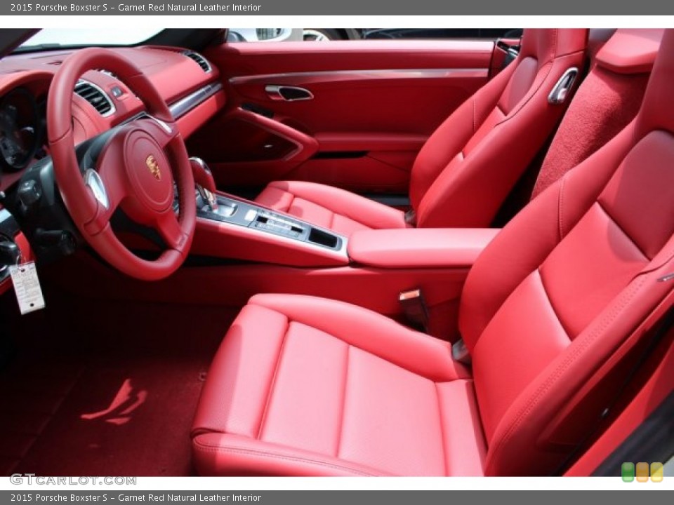 Garnet Red Natural Leather 2015 Porsche Boxster Interiors