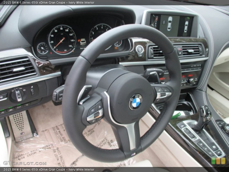 Ivory White Interior Steering Wheel for the 2015 BMW 6 Series 650i xDrive Gran Coupe #105432119