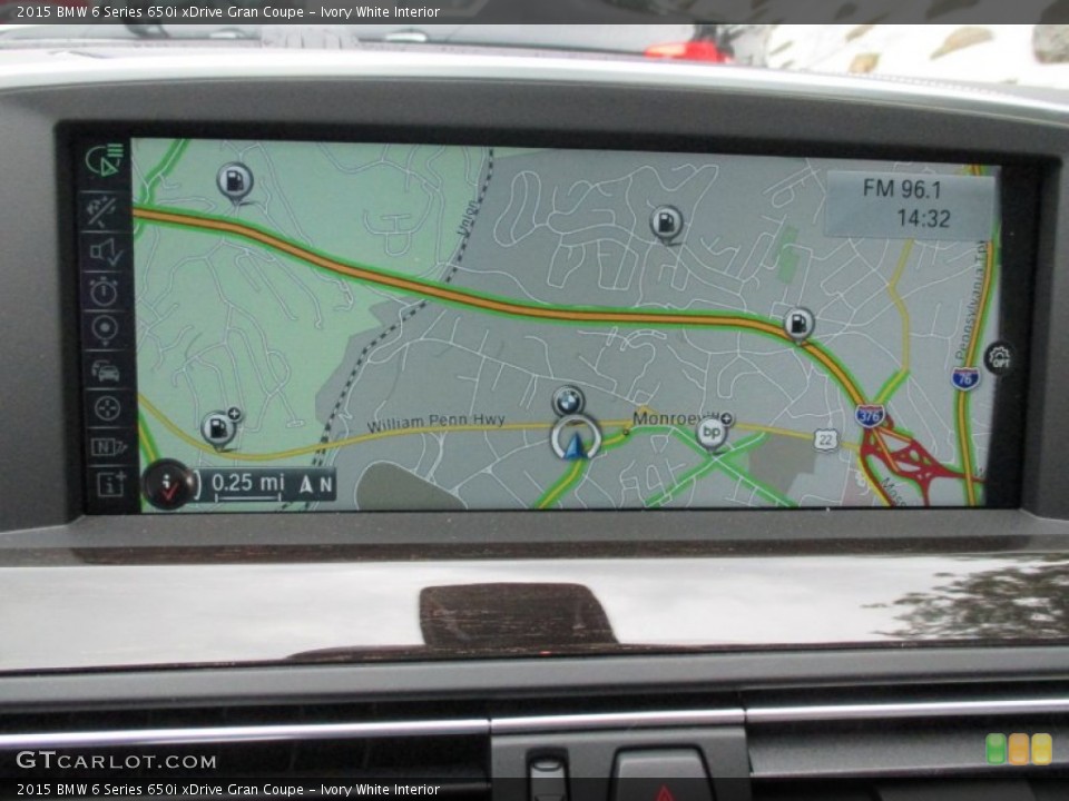 Ivory White Interior Navigation for the 2015 BMW 6 Series 650i xDrive Gran Coupe #105432167