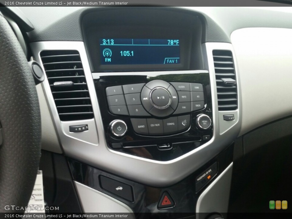 Jet Black/Medium Titanium Interior Controls for the 2016 Chevrolet Cruze Limited LS #105454103